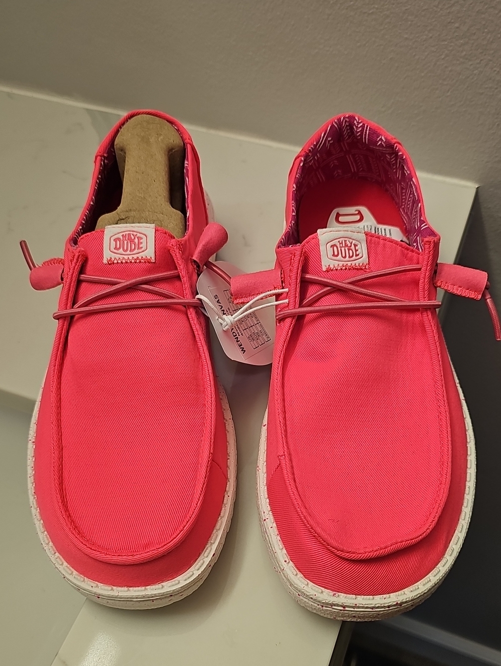 Women's Hey Dude Wendy Stretch Canvas Neon Pink. NWT. Never Worn. - Picture 4 of 10